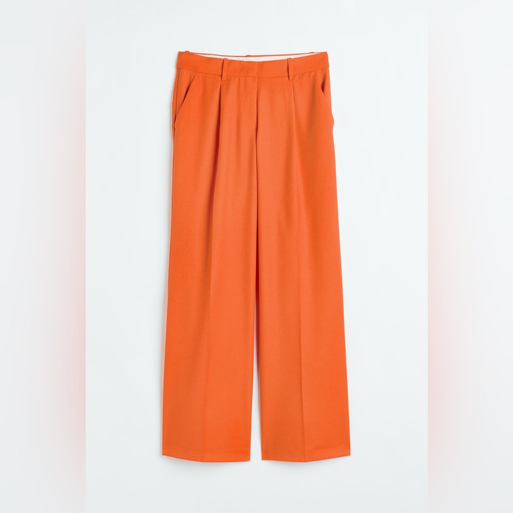 H&M Orange Wide Leg Suit Pants
